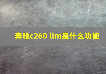 奔驰c260 lim是什么功能